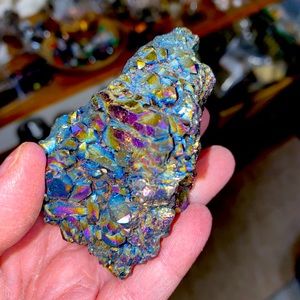 Beautiful Titanium aura crystal quartz cluster